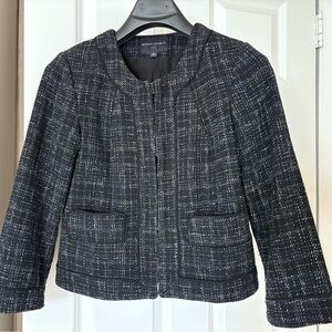 Banana republic blue/black/white tweed skirt suit size 4